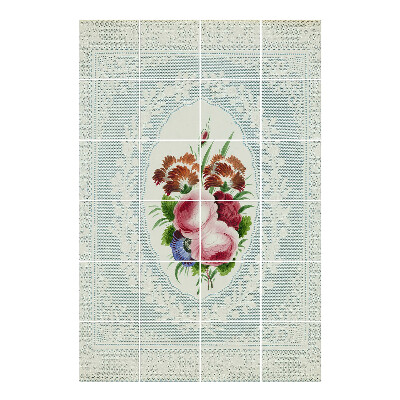 Samolepka na dlaždice Květinový ornament v rámu