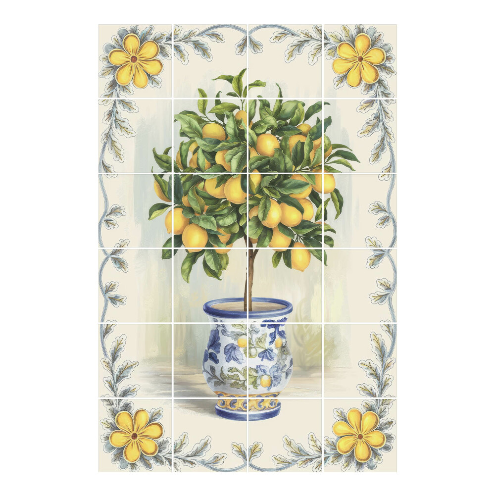 Nálepka na dlaždice Citroník v květináči