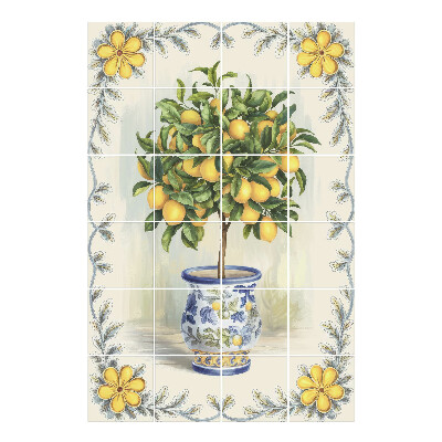 Nálepka na dlaždice Citroník v květináči