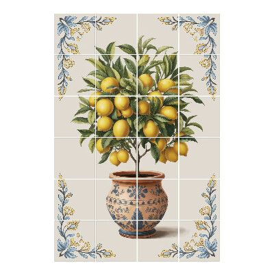 Samolepka na dlaždice Citroník v květináči