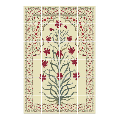 Samolepka na dlaždice Květinový ornament s rámem