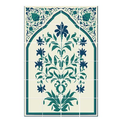 Nálepka na dlaždice Květinový ornament v rámu