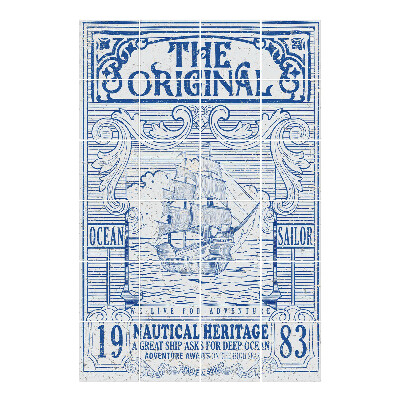 Samolepka na dlaždice Retro vintage námořník plakát