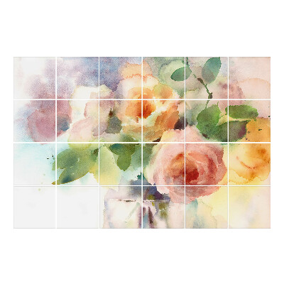 Samolepka na dlaždice Akvarel květinová kytice