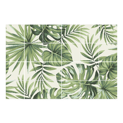 Nálepka na dlaždice Tropické listy v aranžmá