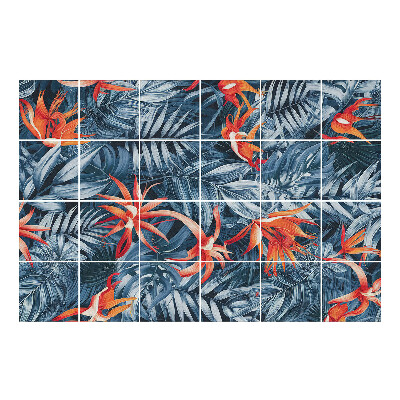 Samolepka na dlaždice Motiv tropických rostlin