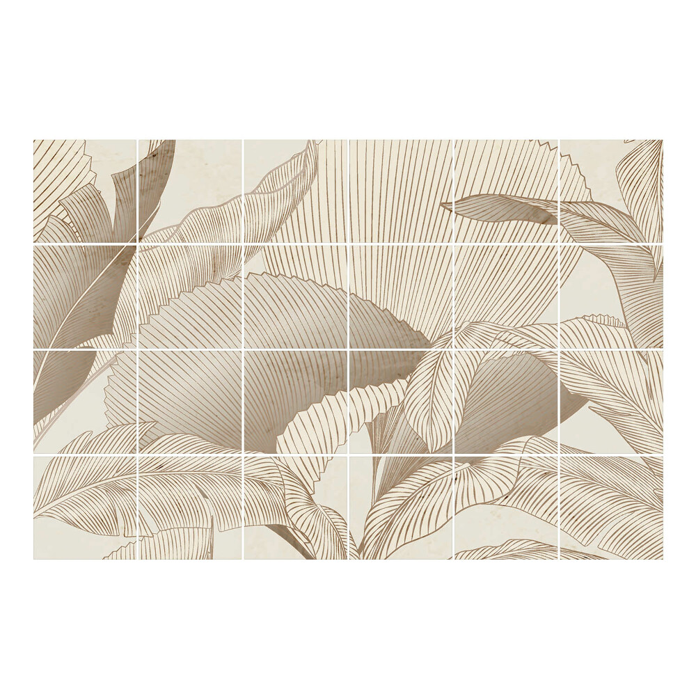 Nálepka na dlaždice Listy v jemných liniích
