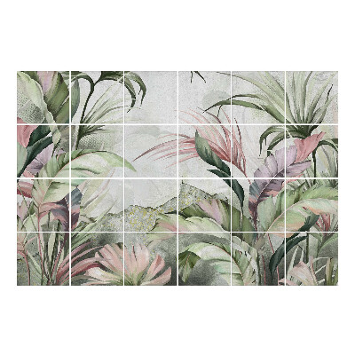Nálepka na dlaždice Tropická džungle s listy