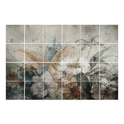 Samolepka na dlaždice Květinový rostlinný motiv