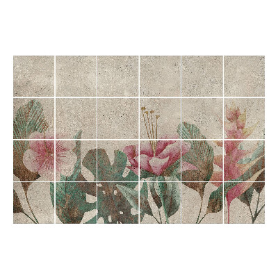 Nálepka na dlaždice Květinové rostlinné kompozice