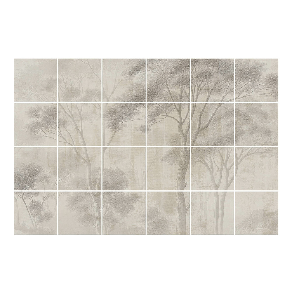 Nálepka na dlaždice Lesní krajina se stromy