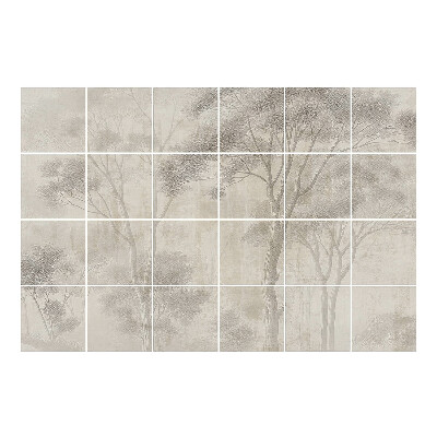 Nálepka na dlaždice Lesní krajina se stromy