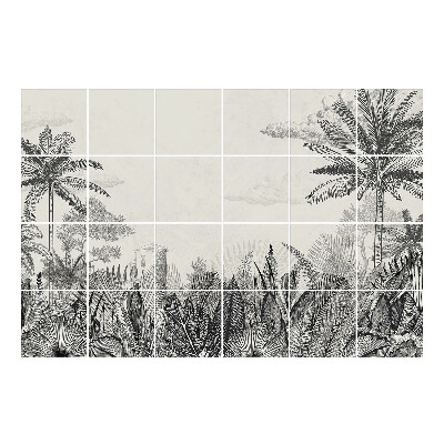 Samolepka na dlaždice Krajina tropických rostlin