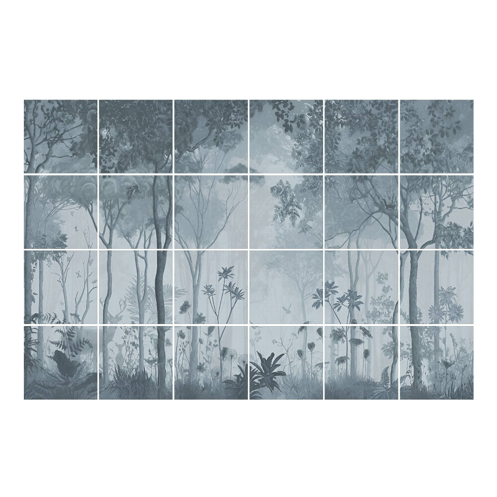 Samolepka na dlaždice Lesní mlha a vegetace