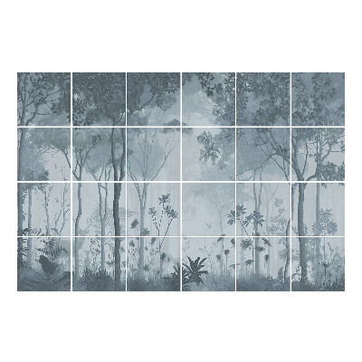 Samolepka na dlaždice Lesní mlha a vegetace