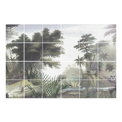 Nálepka na dlaždice Tropická krajina s lodí