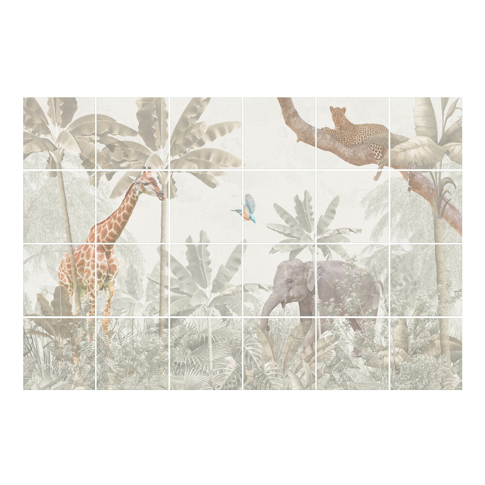 Nálepka na dlaždice Tropická fauna v džungli