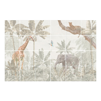 Nálepka na dlaždice Tropická fauna v džungli