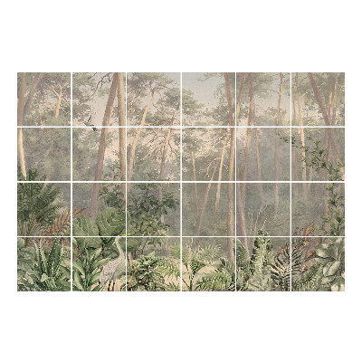 Samolepka na dlaždice Tajemný tropický les