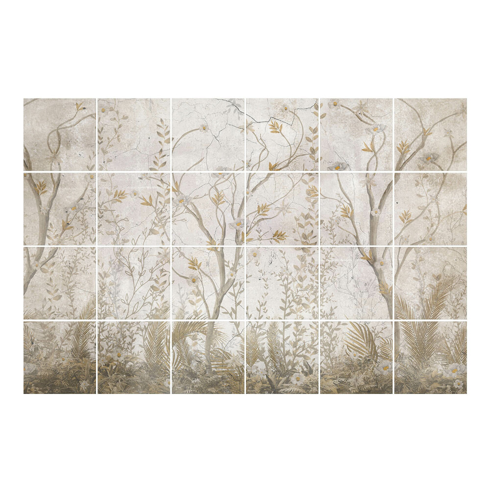 Nálepka na dlaždice Květnatý les