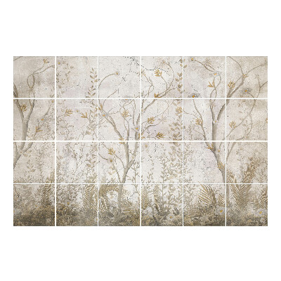 Nálepka na dlaždice Květnatý les