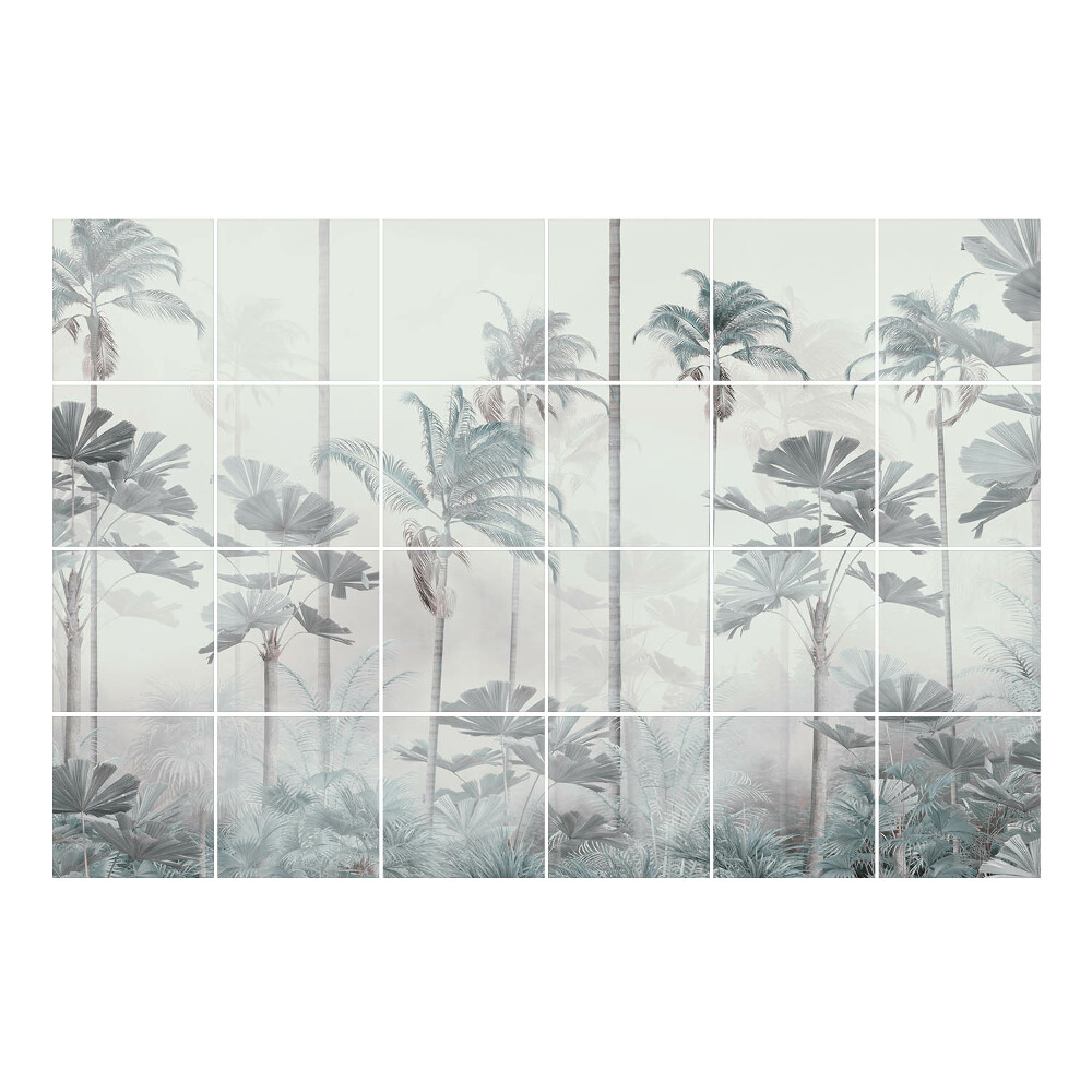Samolepka na dlaždice Tropický les s palmami