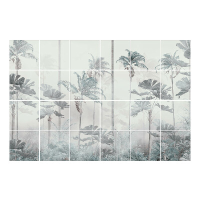 Samolepka na dlaždice Tropický les s palmami