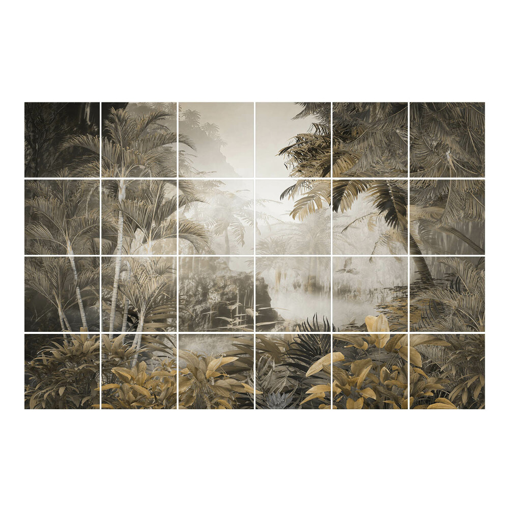 Samolepka na dlaždice Tropická krajina s vegetací