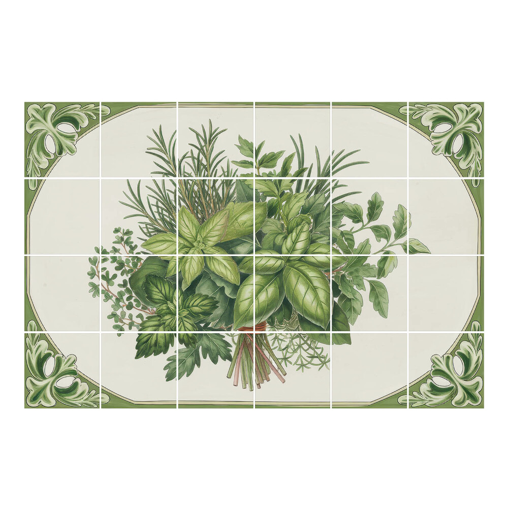 Nálepka na dlaždice Bylinná dekorativní kytice