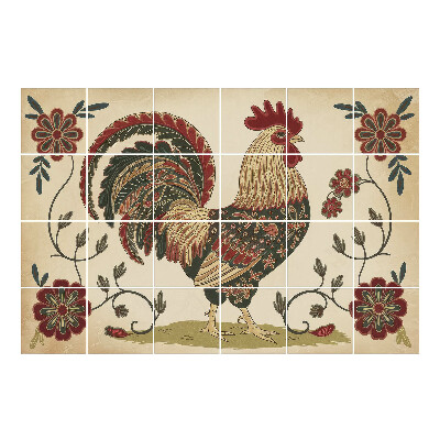 Nálepka na dlaždice Kohout v lidovém stylu