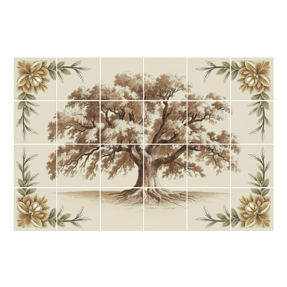 Nálepka na dlaždice Strom obklopený listím