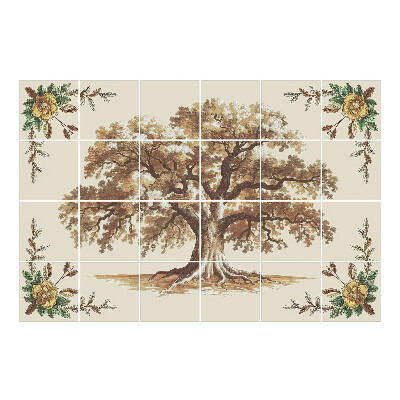 Samolepka na dlaždice Dubová majestátnost s rámem