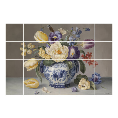 Samolepka na dlaždice Kytice květin ve váze