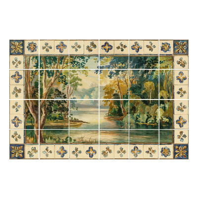 Nálepka na dlaždice Malebná krajina u řeky