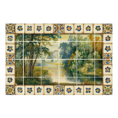 Nálepka na dlaždice Malebná krajina s řekou