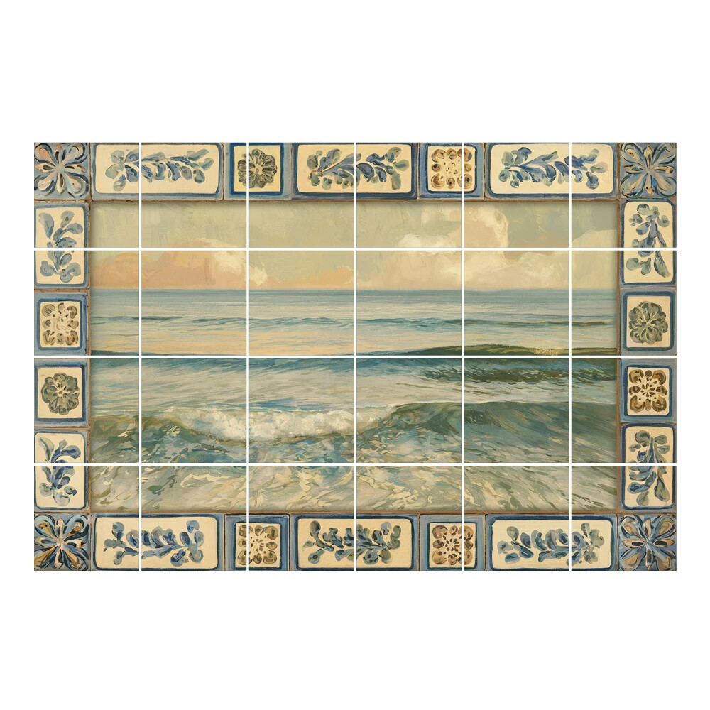 Samolepka na dlaždice Mořské vlny v záběru