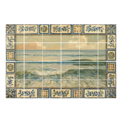 Samolepka na dlaždice Mořské vlny v záběru