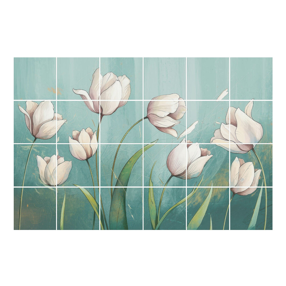 Samolepka na dlaždice Tulipány v jemném aranžmá