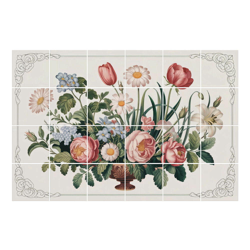 Samolepka na dlaždice Kytice květin ve váze