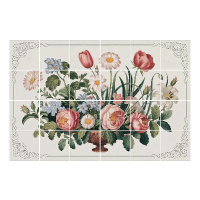 Samolepka na dlaždice Kytice květin ve váze