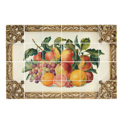 Samolepka na dlaždice Ovocná kytice v rámu