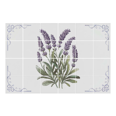 Nálepka na dlaždice Levandulové květy s listy