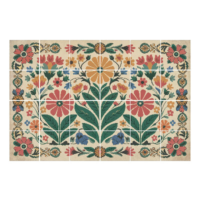 Nálepka na dlaždice Květinový lidový motiv