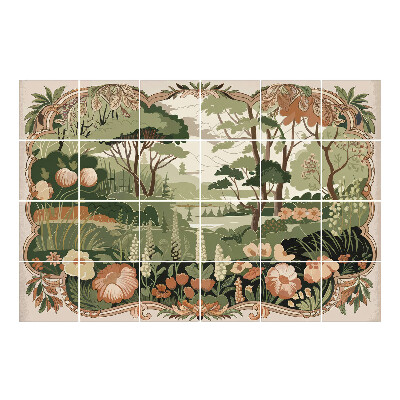 Nálepka na dlaždice Krajina s vegetací