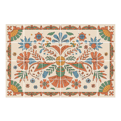 Nálepka na dlaždice Květinový lidový motiv