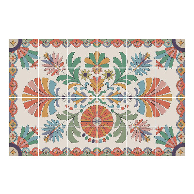 Nálepka na dlaždice Květinové ornamenty v lidovém stylu