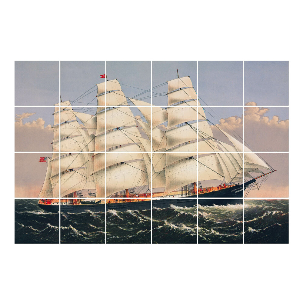 Nálepka na dlaždice Plachetnice na vlnách