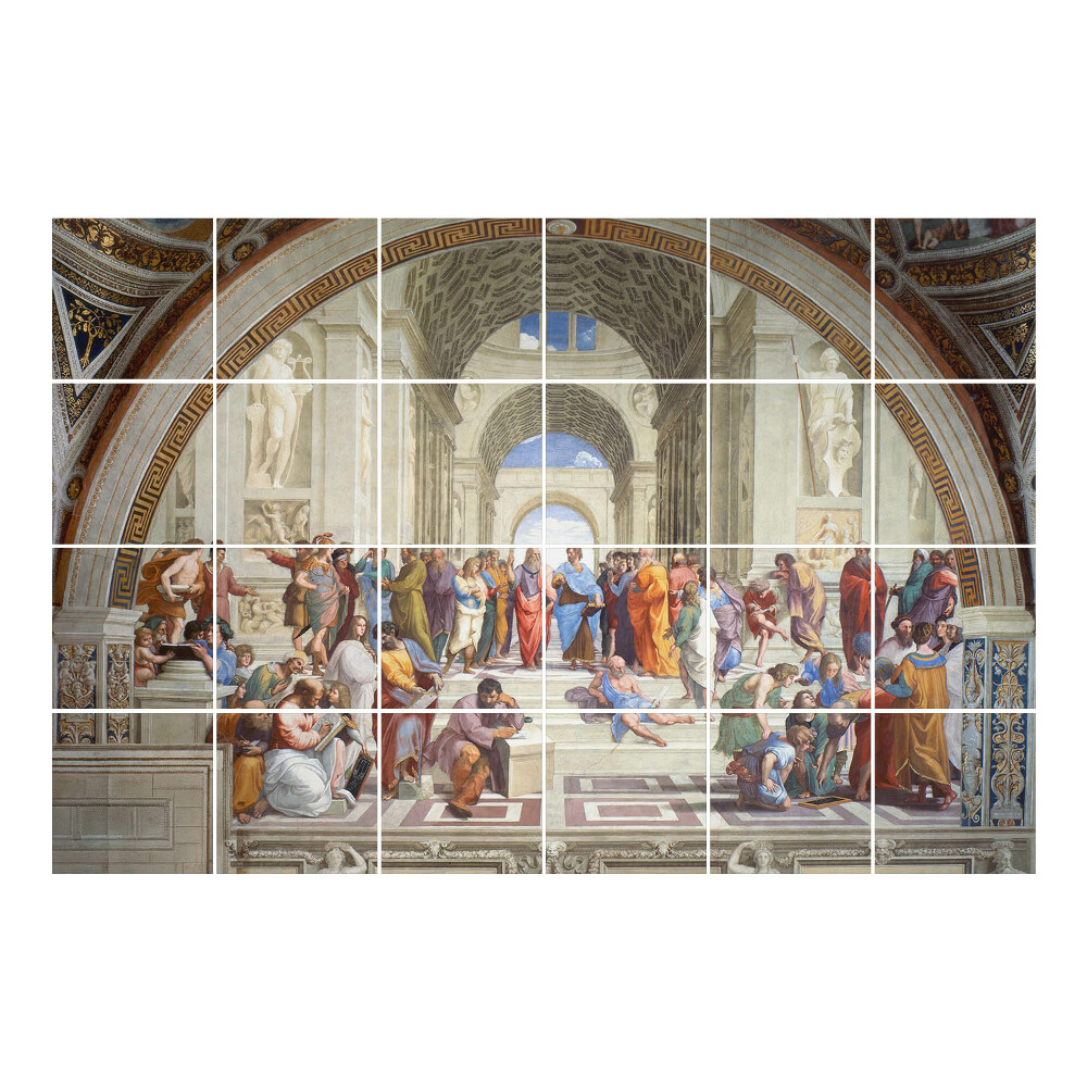 Samolepka na dlaždice Aténská škola od Rafaela Santiho