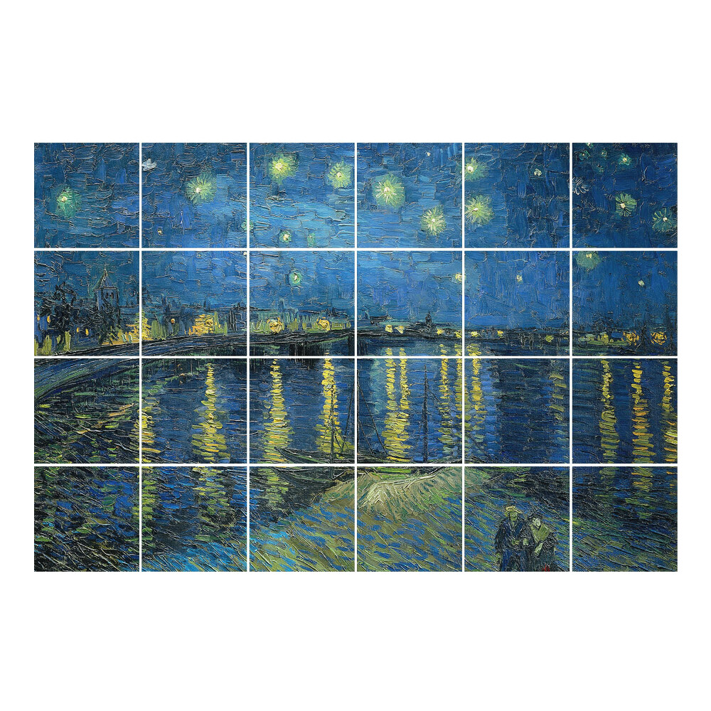 Nálepka na dlaždice Van Goghova Hvězdná noc