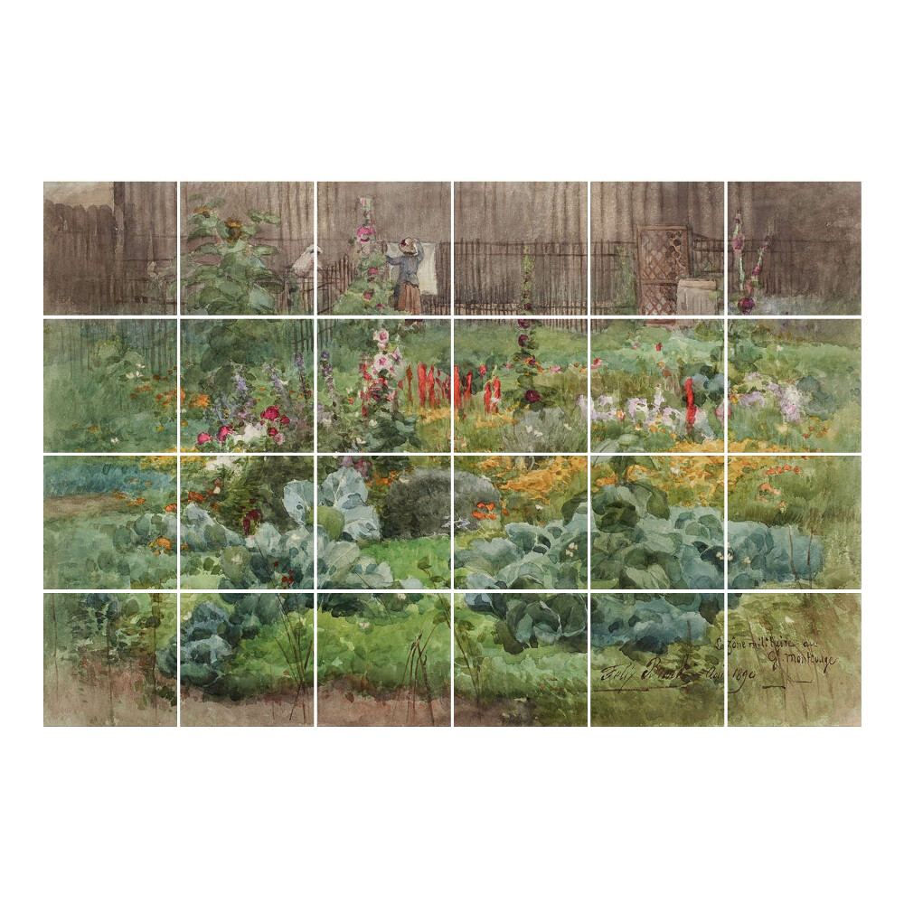 Nálepka na dlaždice Zahrada plná květin